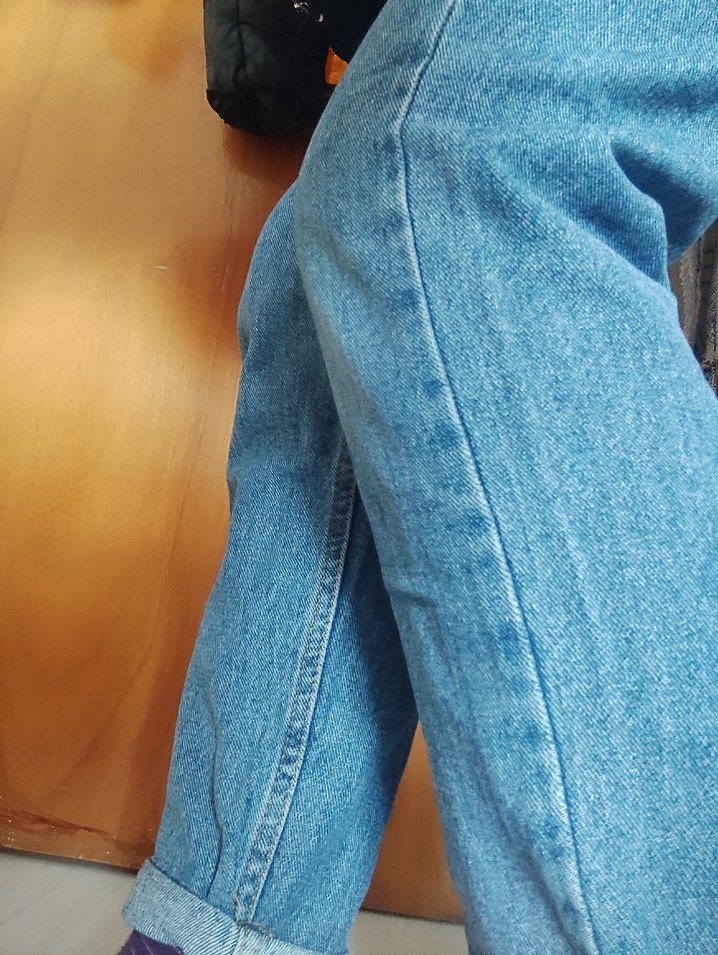 Kadın Mavi Bol Kesim Denim Jean - Görsel 2