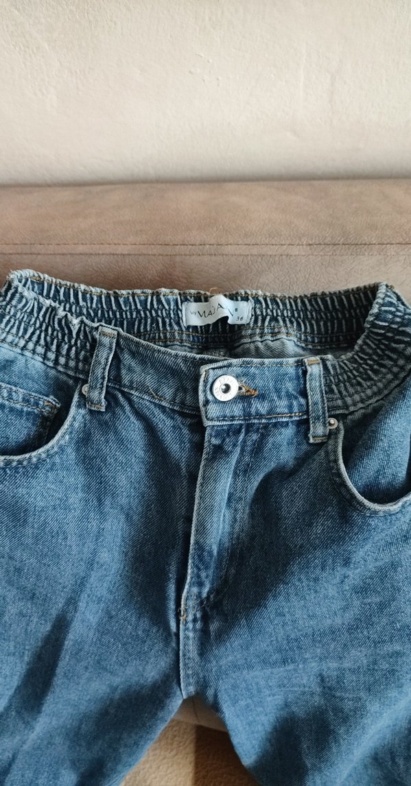 Kadın Mavi Bol Kesim Denim Jean - Görsel 3