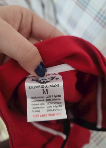 Kırmızı EA7 İtalya Baskılı Fermuarlı Sweatshirt - Görsel 3