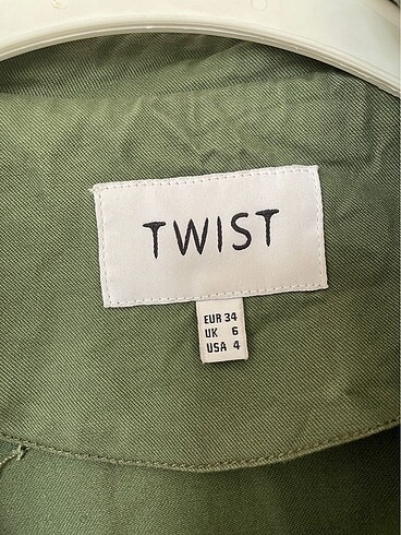 34 Beden yeşil Renk Twist kısa trençkot/ceket