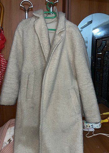 Bej Kadın Midi Boy Kürk Detaylı Kaban - Görsel 2