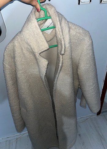 Bej Kadın Midi Boy Kürk Detaylı Kaban - Görsel 6