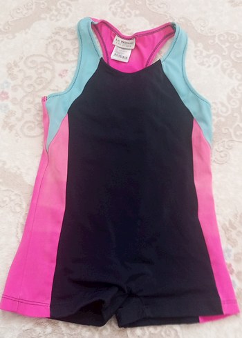 Pembe Siyah Elastik Kumaşlı Spor Mayo