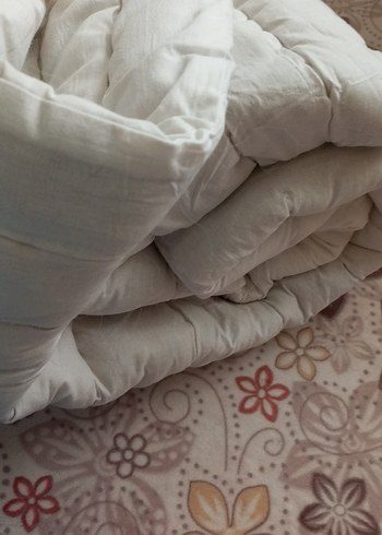 Beyaz Desensiz çift kişilik Yün Yorgan