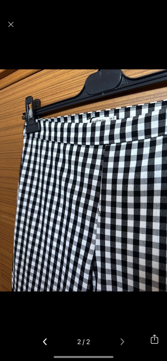 Stradivarius Kadın Ekose Desenli Kumaş Pantolon - Görsel 2