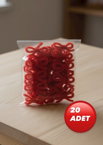 10 adet Peluş Kırmızı Fiyonk yılbaşı çok amaçlı - Görsel 3