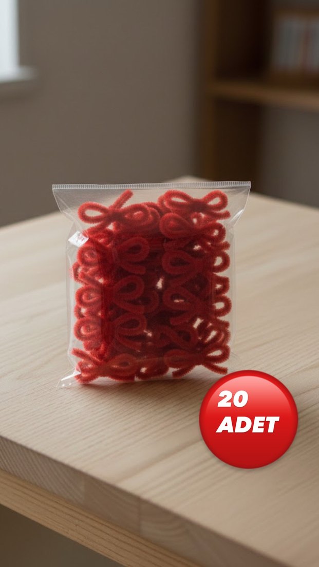 10 adet Peluş Kırmızı Fiyonk yılbaşı çok amaçlı - Görsel 3