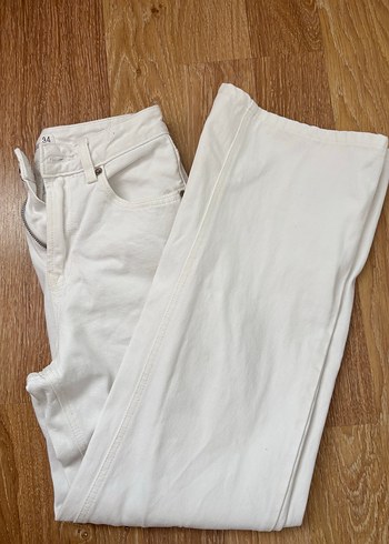 Stradivarius D92 Beyaz Straight Kot Pantolon