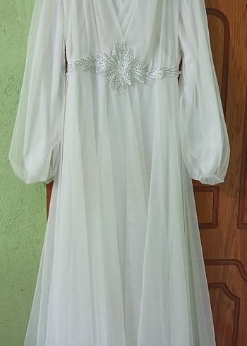 Abiye Uzun Kollu Bohem Vintage elbise