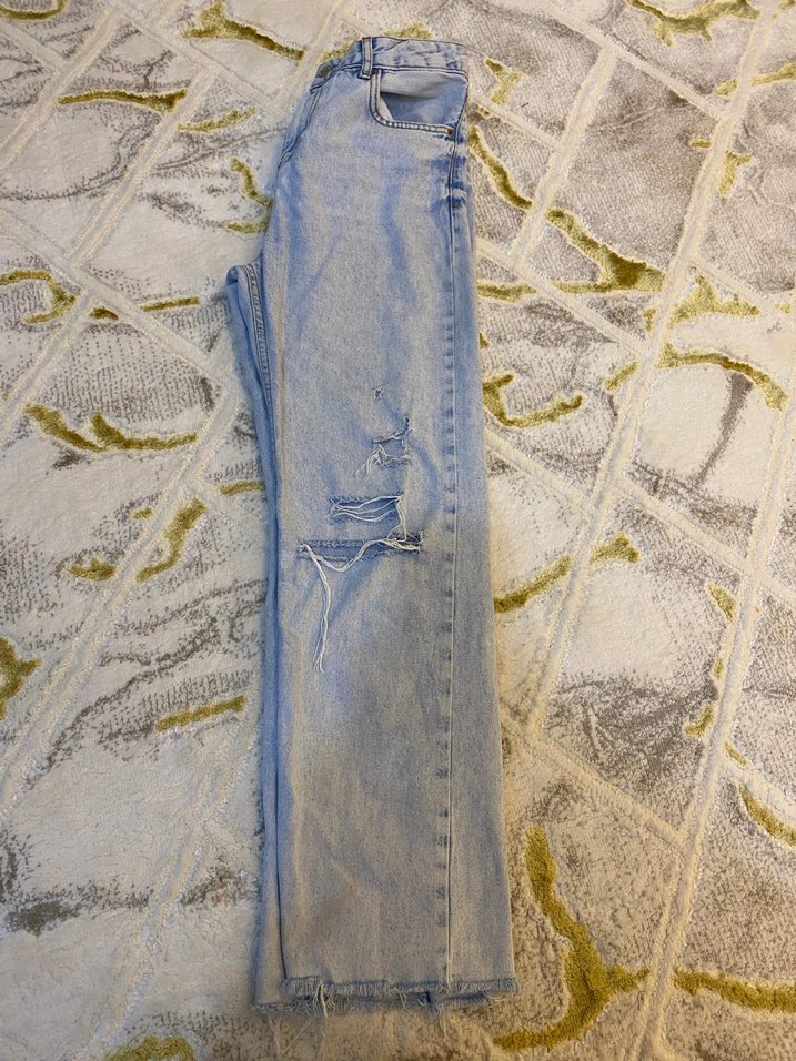 Mavi Loose Fit Midi Kot Pantolon - Görsel 2