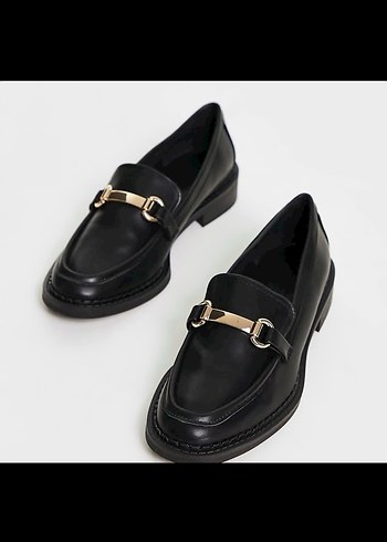 Stradivarius Siyah Tokalı Kadın Deri Loafer