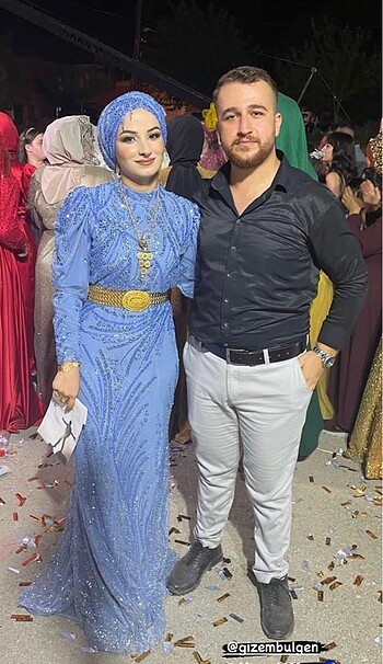 Diğer Mavi taşlı balık abiye