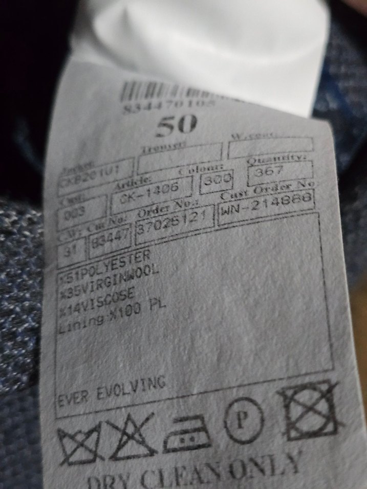 Gri Düğmeli Erkek yün Ceketi  50 beden - Görsel 2