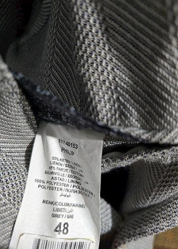 Lufian Gri Erkek yün ceket - Görsel 3