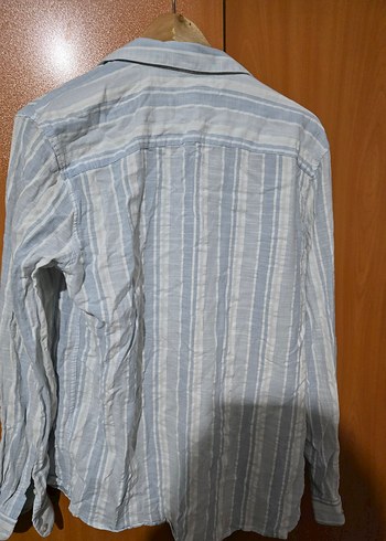 loft erkek gömlek Düğmeli Uzun Kollu Keten Erkek Gömlek - Görsel 4