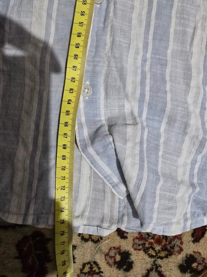 loft erkek gömlek Düğmeli Uzun Kollu Keten Erkek Gömlek - Görsel 3