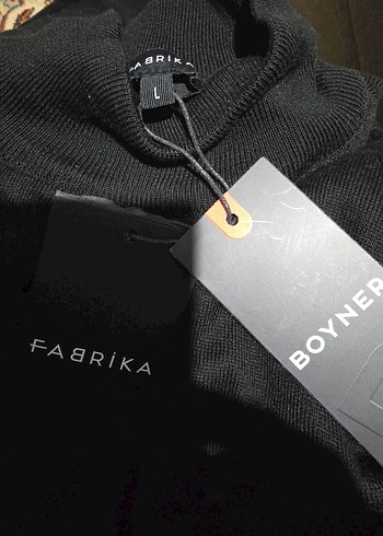 FABRİKA L 40 beden Erkek Siyah Fermuarlı Yarım Balıkçı Triko - Görsel 3