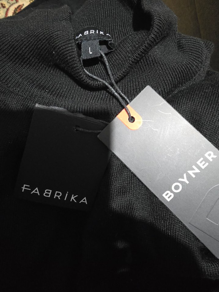 FABRİKA L 40 beden Erkek Siyah Fermuarlı Yarım Balıkçı Triko - Görsel 3