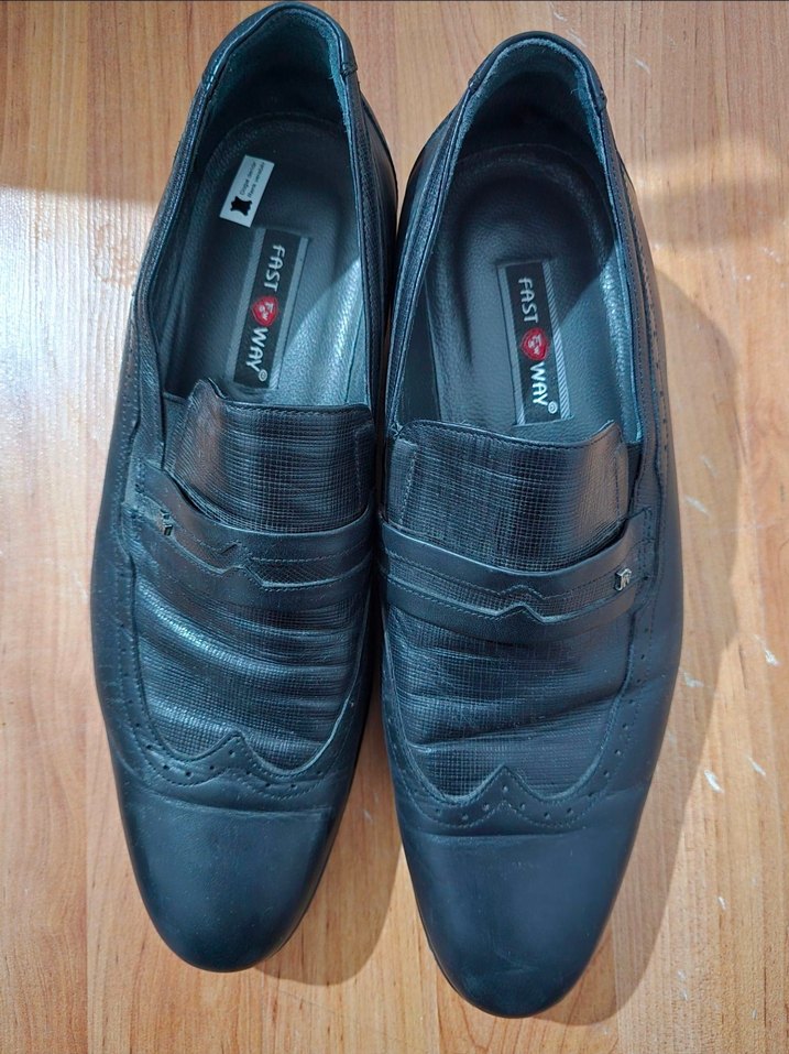 Fast Way Siyah Erkek Klasik Ayakkabı Velcro - Görsel 2