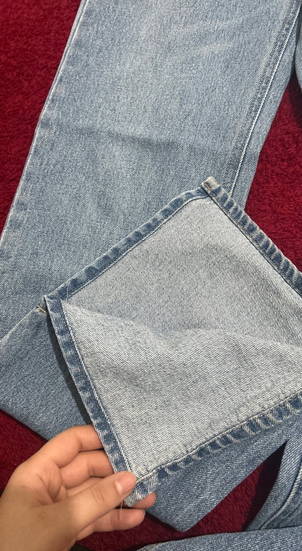 Gri Mavi Kadın Denim pantolon - Görsel 4