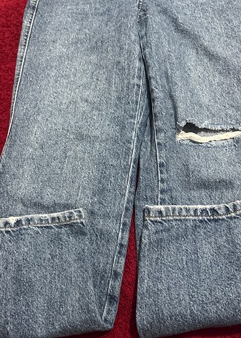 Yırtmaçlı Salaş Kadın Kot Pantolon - Görsel 3