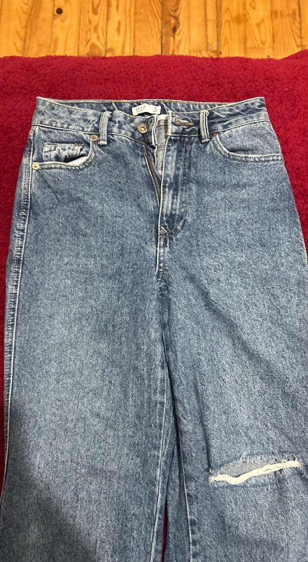 Yırtmaçlı Salaş Kadın Kot Pantolon - Görsel 2