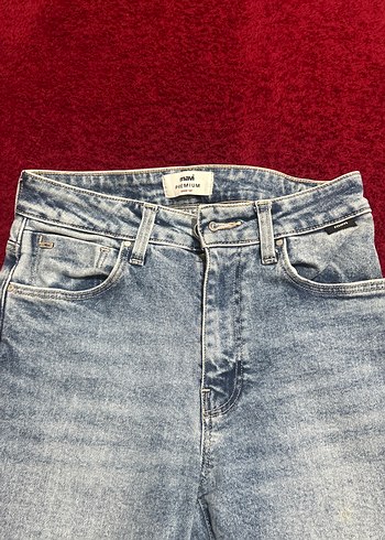 Kadın Gri Mavi Bol Kesim Denim Pantolon - Görsel 2