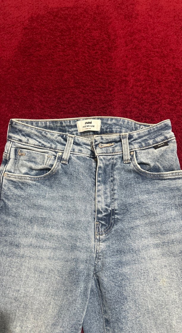 Kadın Gri Mavi Bol Kesim Denim Pantolon - Görsel 2