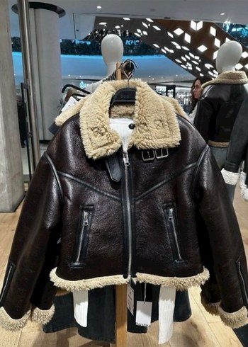 Kahverengi Kürklü Deri Kadın Ceket - Görsel 2