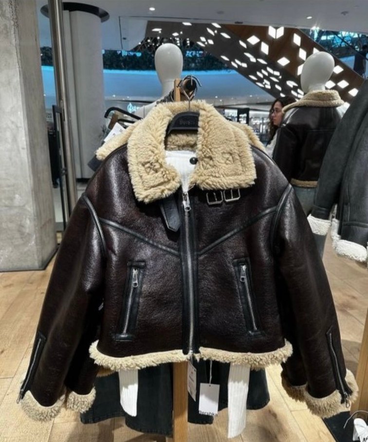 Kahverengi Kürklü Deri Kadın Ceket - Görsel 2