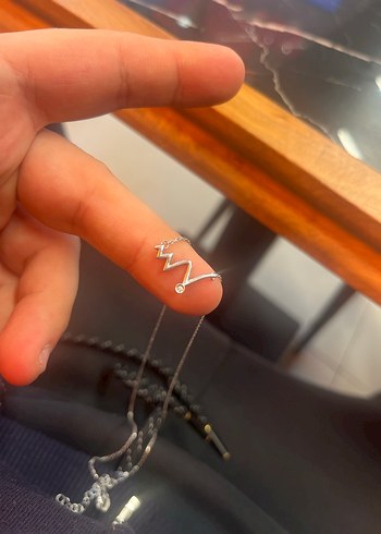 0,01 Karat Pırlanta Gümüş Kolye - Görsel 3