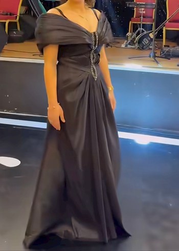 Kenzel Marka 
Drapeli Siyah Uzun Abiye Elbise - Görsel 2