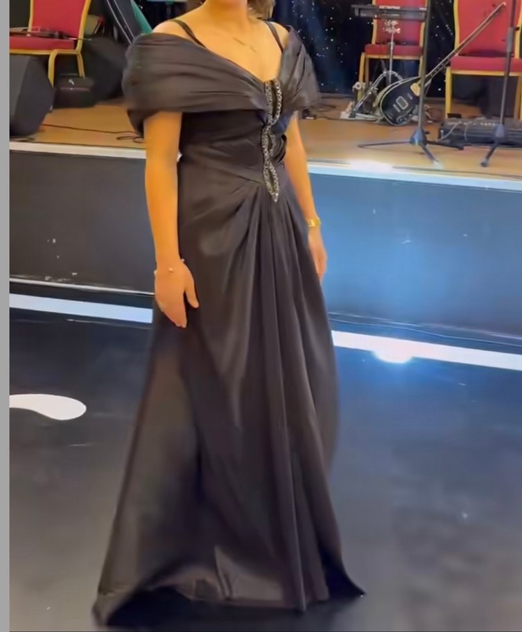 Kenzel Marka 
Drapeli Siyah Uzun Abiye Elbise - Görsel 2