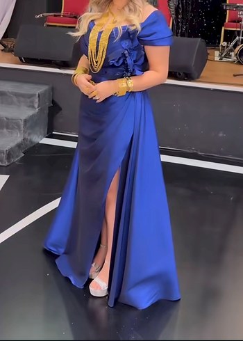 Kenzel Marka 
Drapeli Lacivert Uzun Abiye Elbise - Görsel 3