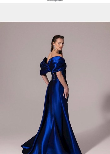 Kenzel Marka 
Drapeli Lacivert Uzun Abiye Elbise - Görsel 2