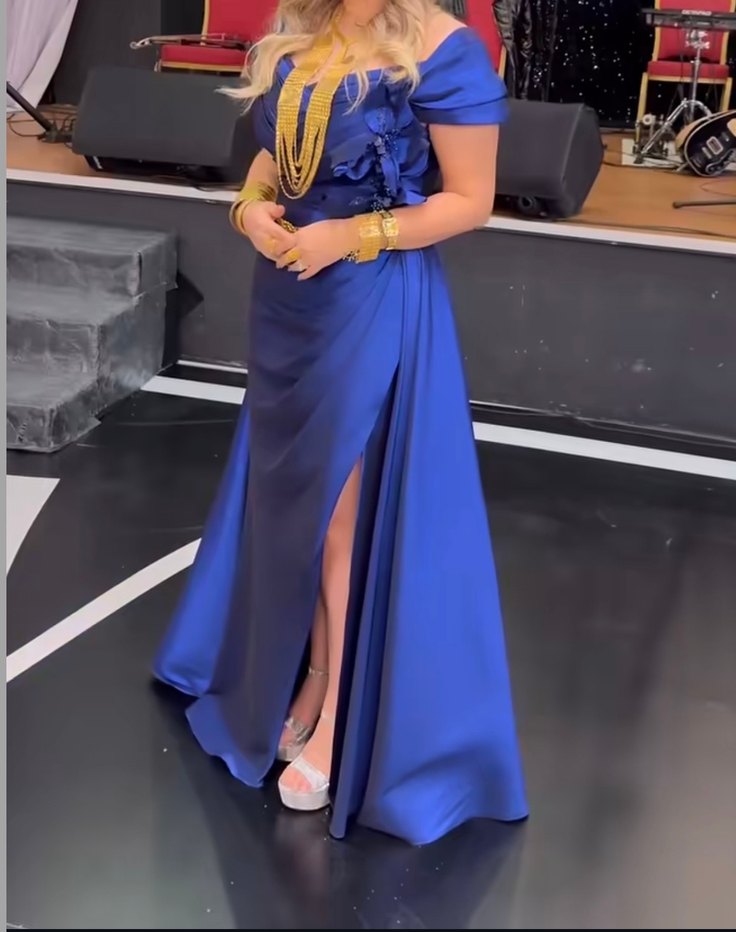 Kenzel Marka 
Drapeli Lacivert Uzun Abiye Elbise - Görsel 3