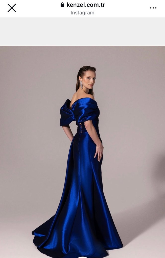 Kenzel Marka 
Drapeli Lacivert Uzun Abiye Elbise - Görsel 2