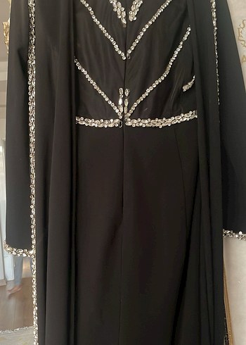 Güngör Marka Uzun Kollu Siyah Uzun Abiye Elbise - Görsel 3