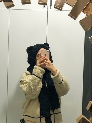 Zara Siyah puffy balaklava