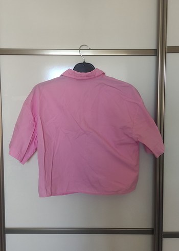 Defacto Pembe Kısa Kollu Mini Gömlek