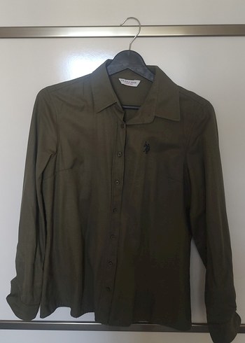 U.S. Polo Assn. Kadın Haki Keten Gömlek