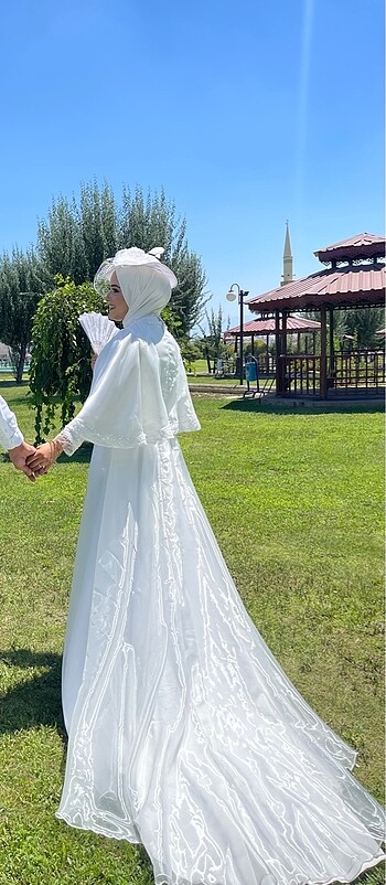 l Beden beyaz Renk Tesettür nikah abiyesi