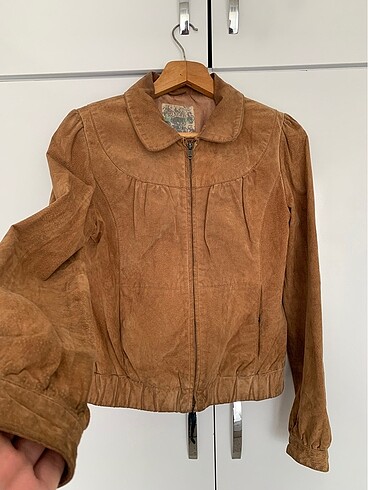 Bershka Süet Taba Deri Mont