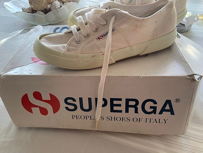 Superga Beyaz Keten Ayakkabı