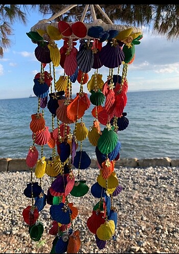 Gerçek Deniz Kabuklarından Rüzgar Çanı