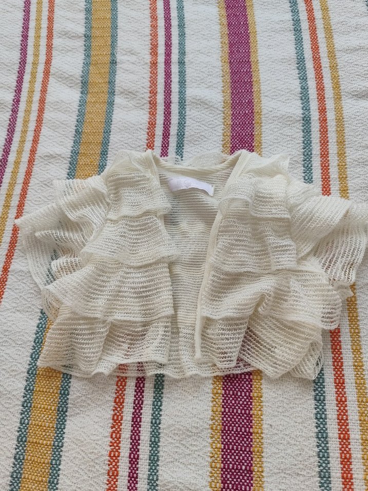 Kız Çocuk Beyaz Fırfırlı Bolero - Görsel 2