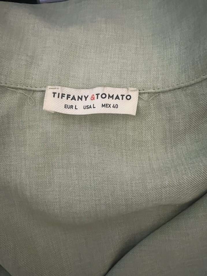 Kadın Keten Düğmeli Kısa Tulum Yeşil - Görsel 2