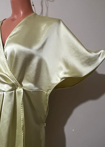 Parlak sarı Kısa Kadın elbise - Görsel 3