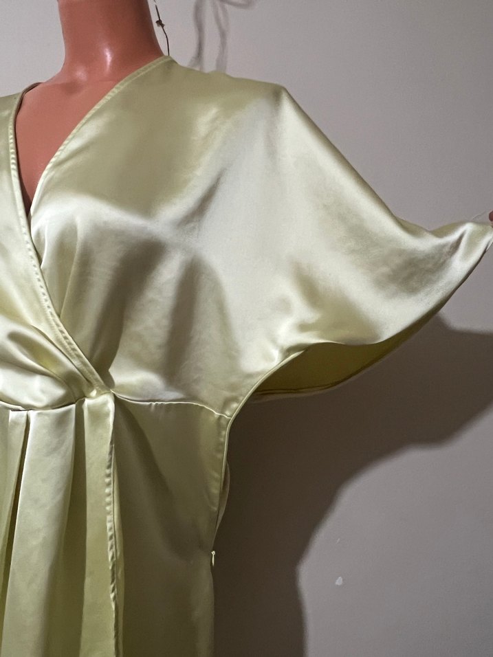 Parlak sarı Kısa Kadın elbise - Görsel 3