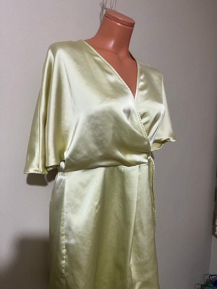 Parlak sarı Kısa Kadın elbise - Görsel 2